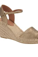 Обувки на платформа с добавка кожа Emporio Armani златен