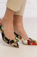 Кожено сандали на висок ток SLNGBACKS Dolce & Gabbana черен