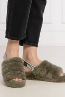 Вълнено пантофи/домашни обувки Fluff Yeah Slide UGG сив