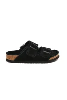 Кожено пантофи/домашни обувки Arizona FUR Birkenstock черен