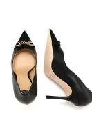 Кожено обувки на висок ток Elisabetta Franchi черен