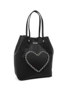 Chain Heart Shopper bag Love Moschino черен