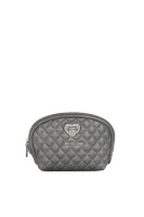 Heart Quilted Cosmetic Bag Love Moschino сребърен