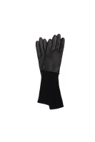 Leather gloves Galanta BOSS BLACK черен