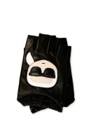 Кожено ръкавици Karl Lagerfeld черен