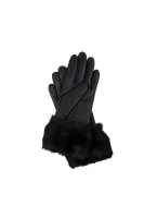 Leather gloves Guess черен