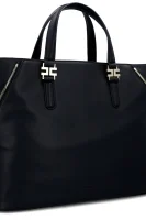 Кожена дамска чанта Elisabetta Franchi черен