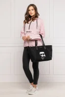 Дамска чанта K/Ikonik tote с добавка кожа Karl Lagerfeld черен