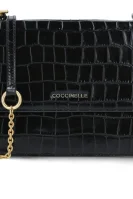Кожена дамска чанта за рамо Coccinelle черен