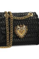 Кожена чанта за рамо + несесер Dolce & Gabbana черен