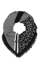 Шал-кърпа PRINTED CK SCARF Calvin Klein черен