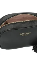 Кожена дамска чанта за рамо Kate Spade черен