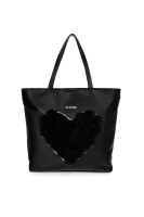 Pon Pon Heart Shopper Bag Love Moschino черен