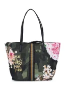 Double sided Shopper bag 2in1 Bols_Capri Militar Flores Desigual каки