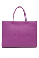Кожена дамска чанта Furla лилав