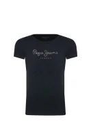 Тениска HANA GLITTER | Regular Fit Pepe Jeans London тъмносин