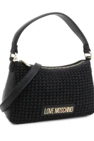 Чанта за рамо BORSA NYLON SMOCK NERO+ PU NERO Love Moschino черен