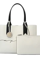 Дамска чанта с две лица + органайзер Emporio Armani бял