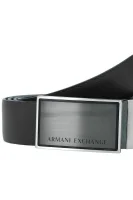 Кожен двулицев колан Armani Exchange черен