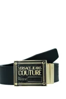 Кожен двулицев колан Versace Jeans Couture черен