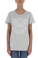 Тениска stamp logo | Regular Fit Tommy Jeans сив