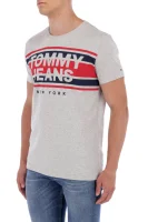 Тениска CUT OUT STRIPE | Regular Fit Tommy Jeans сив