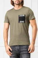 Тениска POCKET | Slim Fit CALVIN KLEIN JEANS зелен