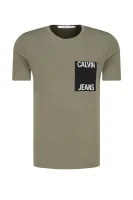 Тениска POCKET | Slim Fit CALVIN KLEIN JEANS зелен