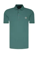 Поло/тениска с яка Passenger | Slim Fit | pique BOSS ORANGE зелен
