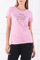 Тениска VINTAGE LOGO SPORT ENTRY TEE | Regular Fit Superdry розов