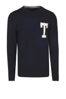 Пуловер LOGO CNECK | Regular Fit Tommy Hilfiger тъмносин