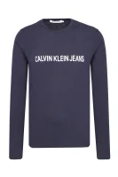 Блуза с дълъг ръкав INSTITUTIONA | Regular Fit CALVIN KLEIN JEANS тъмносин