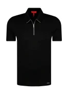 Поло/тениска с яка Dasili | Slim Fit | mercerised HUGO черен