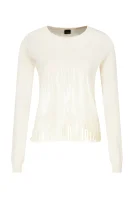 Вълнен пуловер TRIAL | Loose fit | с добавка кашмир Pinko кремав