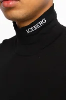 Вълнен блуза с поло яка | Regular Fit Iceberg черен