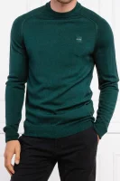 Вълнен пуловер ANSERLOT | Regular Fit BOSS ORANGE 	бутилково зелено	