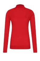 Вълнен блуза с поло яка Faliana | Regular Fit BOSS BLACK червен