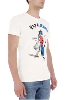 Тениска PARTON | Slim Fit Pepe Jeans London кремав