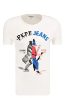 Тениска PARTON | Slim Fit Pepe Jeans London кремав