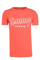 Тениска TJM Summer script | Regular Fit Tommy Jeans коралов