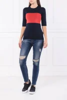 Блуза STP RIB | Slim Fit Calvin Klein тъмносин