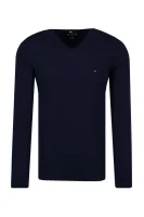 Пуловер LUXURY WOOL VNECK FO | Regular Fit Tommy Tailored тъмносин