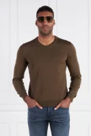 вълнен пуловер baram-l | regular fit BOSS BLACK каки