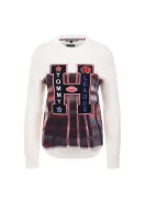 Пуловер Alkeza Heritage | Loose fit | с добавка вълна Tommy Hilfiger кремав