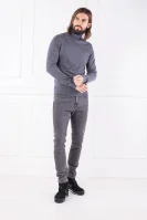 Блуза с поло яка SUPERIOR WOOL TURTLE | Regular Fit Calvin Klein сив
