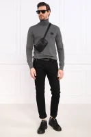 вълнен блуза с поло яка | slim fit Dolce & Gabbana графитен