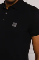 Поло/тениска с яка Passenger | Slim Fit | pique BOSS ORANGE черен