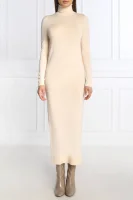 вълнена рокля Calvin Klein кремав