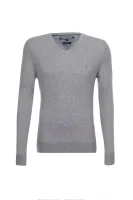 Plaited CTN Silk V-nk Sweater Tommy Hilfiger пепеляв