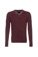 Plaited CTN Silk V-nk Sweater Tommy Hilfiger бордо